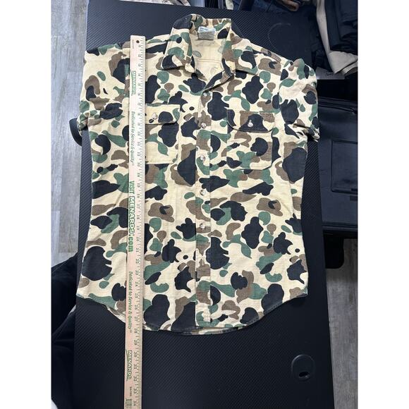 Vintage Prentiss Outdoors Chamois Cotton Shirt Size Medium Camo Outdoors Western - Picture 6 of 12
